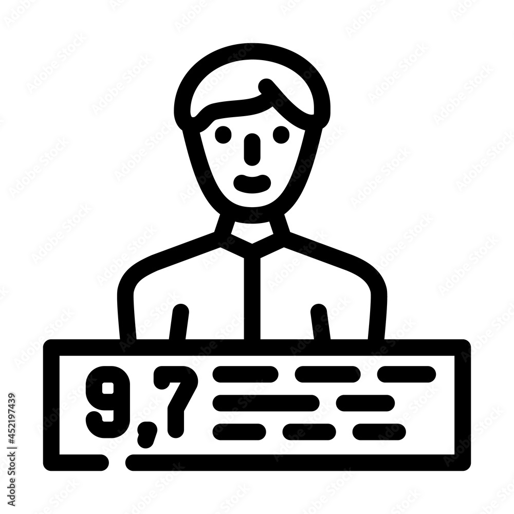 personal rating line icon vector. personal rating sign. isolated contour symbol black illustration personal rating line icon vector. personal rating sign. isolated contour symbol black illustration