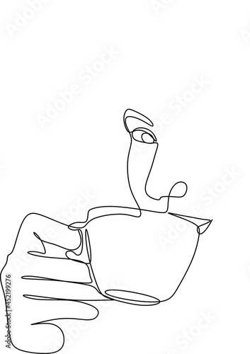 Barista, woman with coffee line art