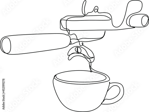 Barista, woman with coffee line art