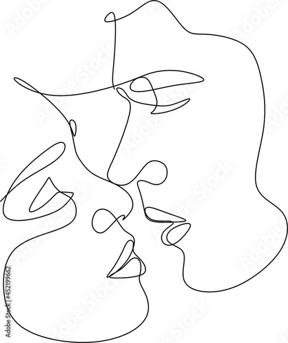 Couple line art. Man and woman one line drawing vector. Abstract minimal elegant logo