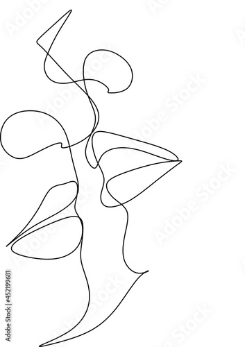 Couple line art. Man and woman one line drawing vector. Abstract minimal elegant logo