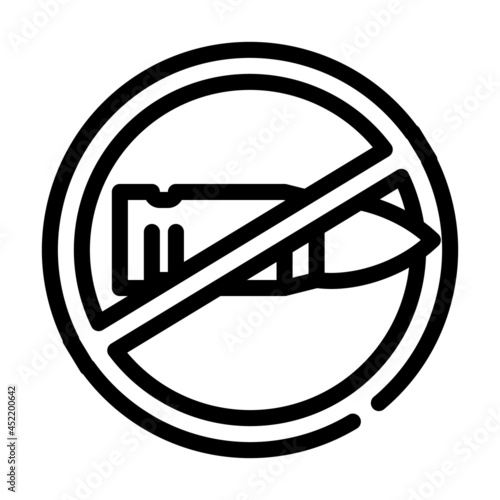 hunting ban line icon vector. hunting ban sign. isolated contour symbol black illustration