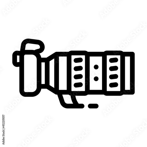 photo camera line icon vector. photo camera sign. isolated contour symbol black illustration