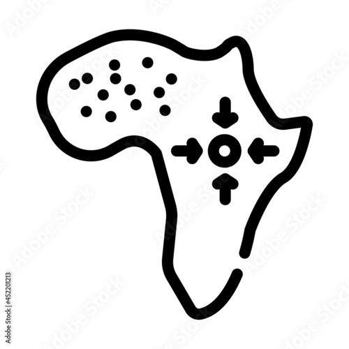 africa continent line icon vector. africa continent sign. isolated contour symbol black illustration