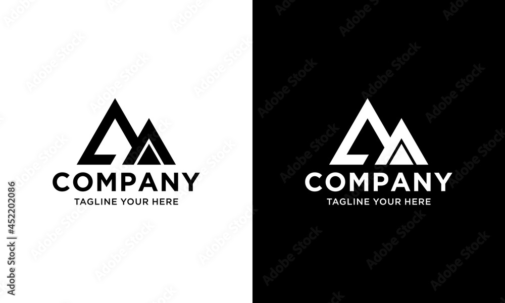 mountain in a triangle. Abstract vector logo in linear style. mountain in a triangle. Abstract vector logo in linear style.