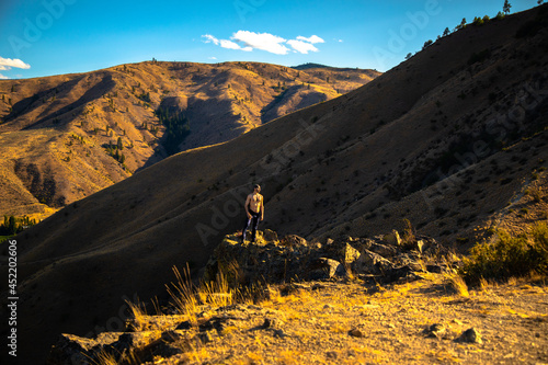 Man hiking in the mountains