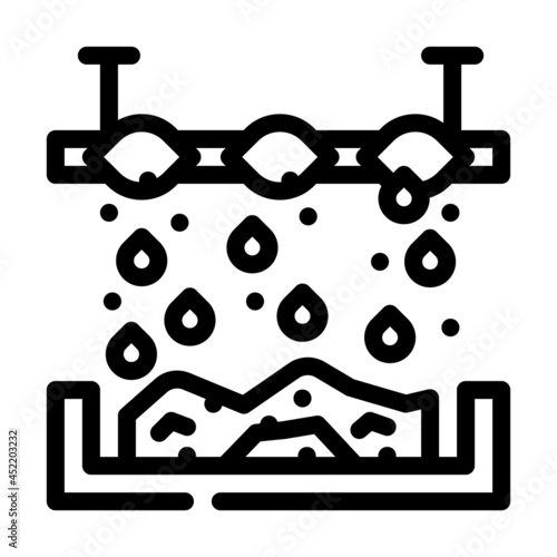 chemical treatment solid waste line icon vector. chemical treatment solid waste sign. isolated contour symbol black illustration