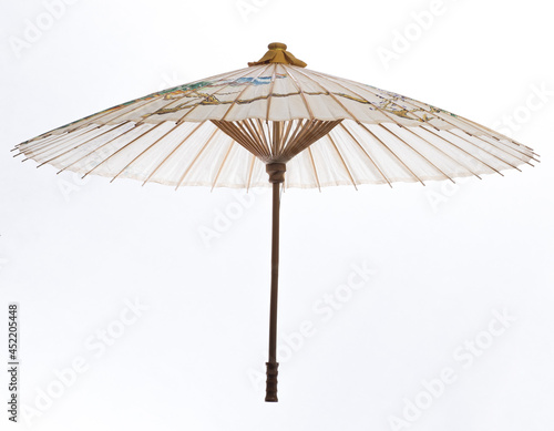 paper japanese umbrella isolated on white background