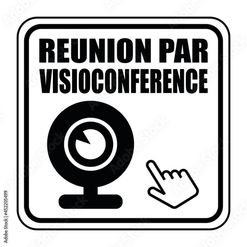 Logo réunion par visioconférence.