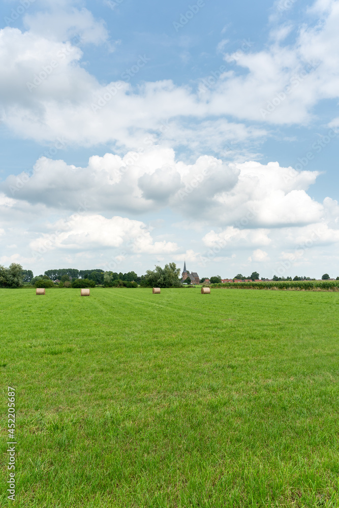 View over the village of Aerdt with Dorpskerk (village church) in Gelderland, The Netherlands View over the village of Aerdt with Dorpskerk (village church) in Gelderland, The Netherlands
