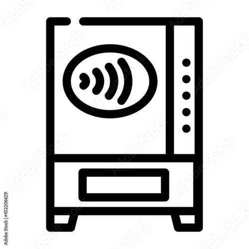 contactless payment pay pass line icon vector. contactless payment pay pass sign. isolated contour symbol black illustration