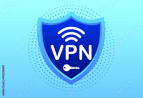 Secure VPN connection concept. Virtual private network connectivity overview. Vector stock illustration.