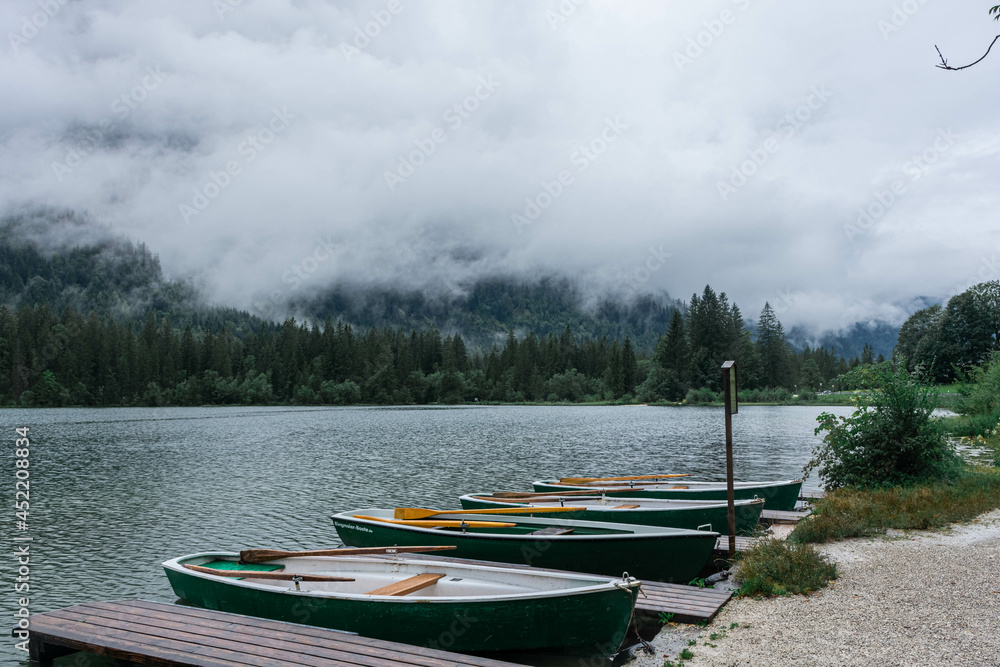 Boats in the Hintersee Lake, Germany