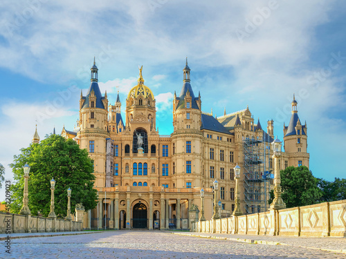 castle of schwerin in germany. travel goals in Europe. Postcard Schwerin