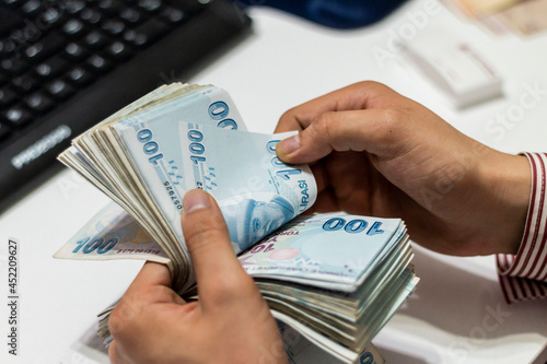 Fototapeta Naklejka Na Ścianę i Meble -  Turkish Lira, Turkish Money ( Turkish Turk Parasi Lira)