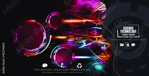 Abstract technical background, Hi-tech communication concept, vector illustration 