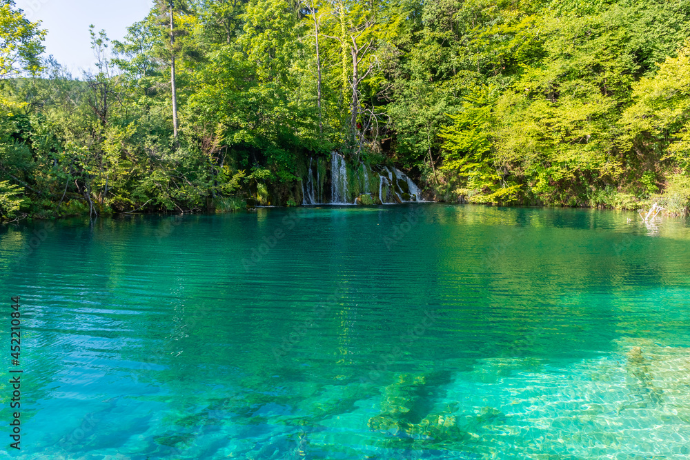 The crystal water of Plitvice Lakes, Croatia The crystal water of Plitvice Lakes, Croatia
