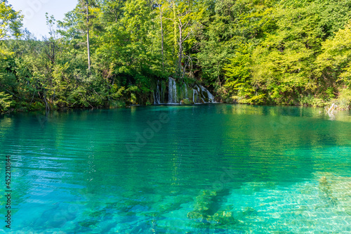 The crystal water of Plitvice Lakes  Croatia