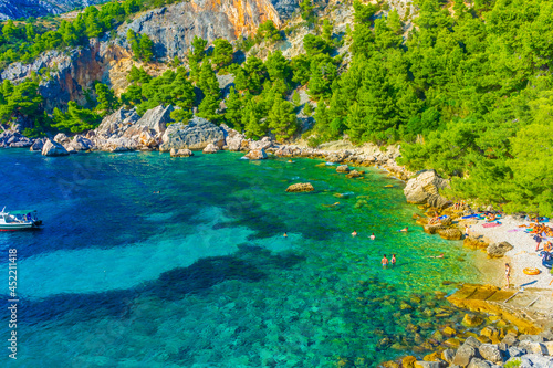 The bautiful beach of Malo Zarace  Hvar Island  Croatia