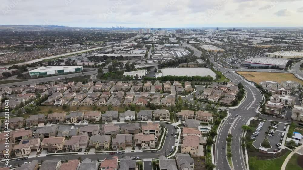 Tustin California Neighbourhood Drone Aerial View Tustin California Neighbourhood Drone Aerial View