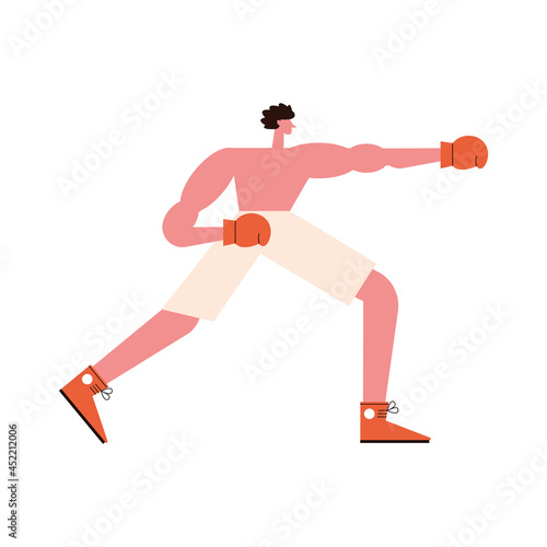 man practicing boxing