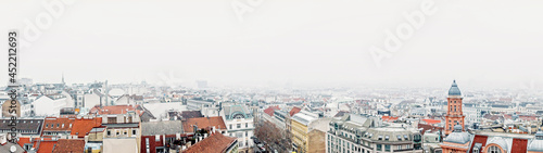 aerial view of old architectures in vienna city with morning fog  © cceliaphoto