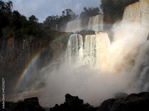 Daytime shot of Iguazu Falls in Brazil