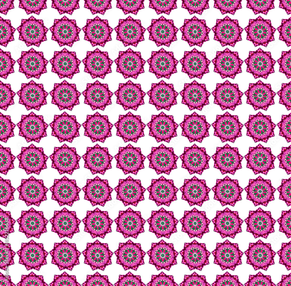 violet pink mosaic star seamless pattern