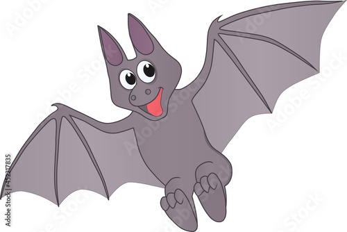 A friendly bat flies smiling welcoming a sunny day hoping everything is ok