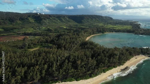 Ehukai Beach Park, Oahu Hawaii Drone Aerial View photo