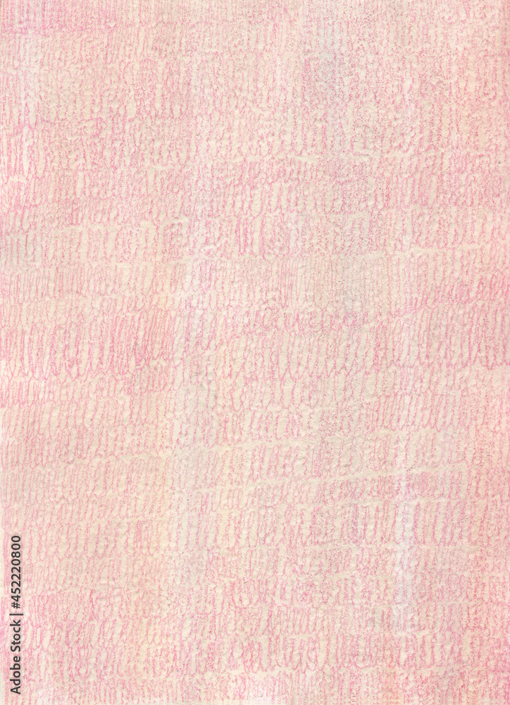 Beige with pink hand drawn background with the texture of paint and colored pencil strokes. A colored sheet of paper with a decorative pattern. Monochrome ornament. Abstract design Beige with pink hand drawn background with the texture of paint and colored pencil strokes. A colored sheet of paper with a decorative pattern. Monochrome ornament. Abstract design