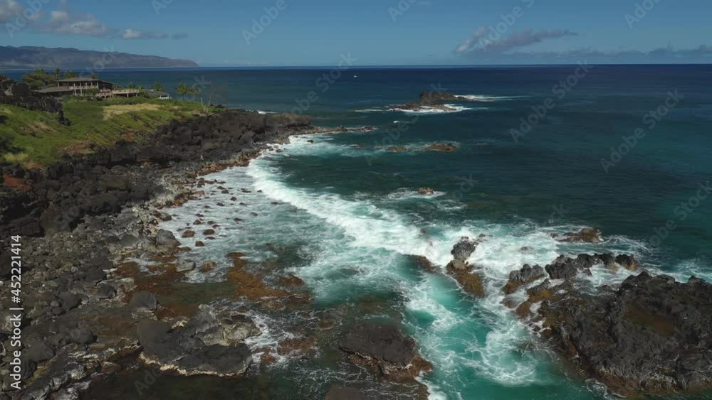 Waimea Beach Beach Park, Oahu Hawaii Drone Aerial View Waimea Beach Beach Park, Oahu Hawaii Drone Aerial View