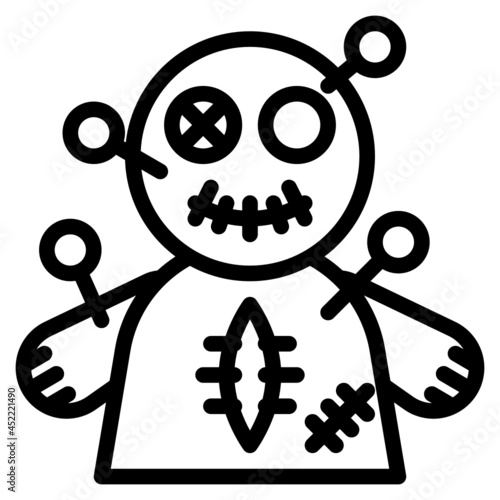 voodoo doll line icon