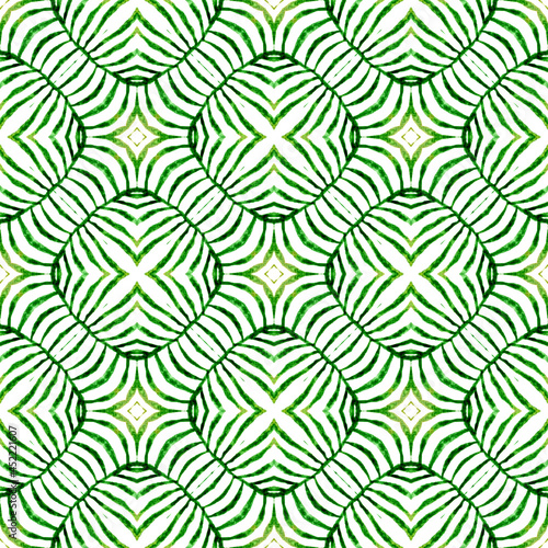 Striped hand drawn design. Green delicate boho