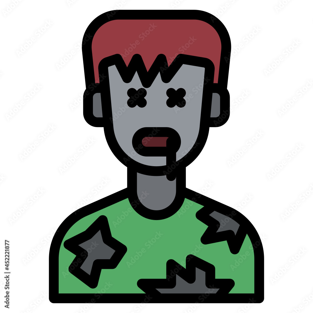 Fototapeta premium zombie line icon