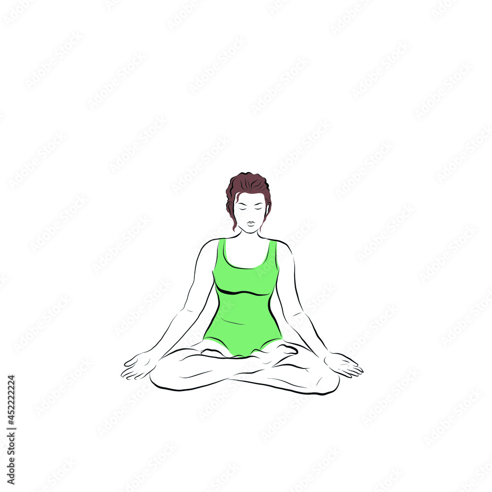 Lotus position. Vector illustration. Yoga asana Lotus position. Vector illustration. Yoga asana