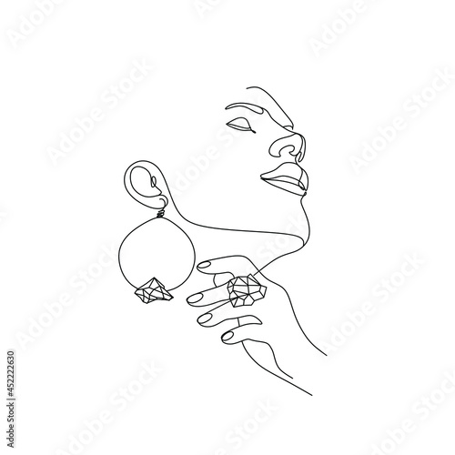 Girl in jewelry line