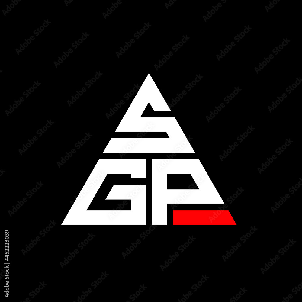 SGP triangle letter logo design with triangle shape. SGP triangle logo