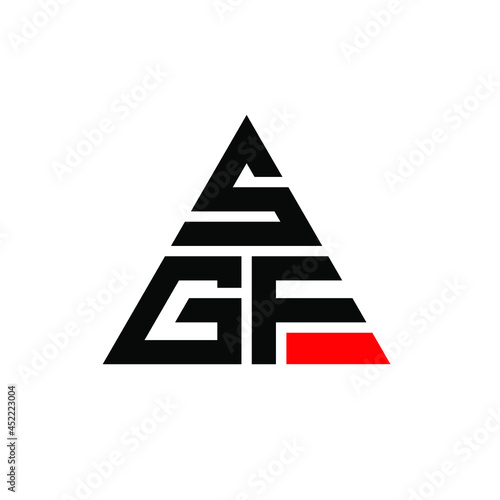SGF triangle letter logo design with triangle shape. SGF triangle logo design monogram. SGF triangle vector logo template with red color. SGF triangular logo Simple, Elegant, and Luxurious Logo. SGF 