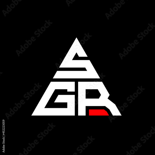 SGR triangle letter logo design with triangle shape. SGR triangle logo design monogram. SGR triangle vector logo template with red color. SGR triangular logo Simple, Elegant, and Luxurious Logo. SGR  photo