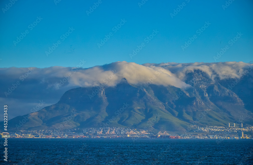 Table mountain covered with cloud in Cape town Table mountain covered with cloud in Cape town
