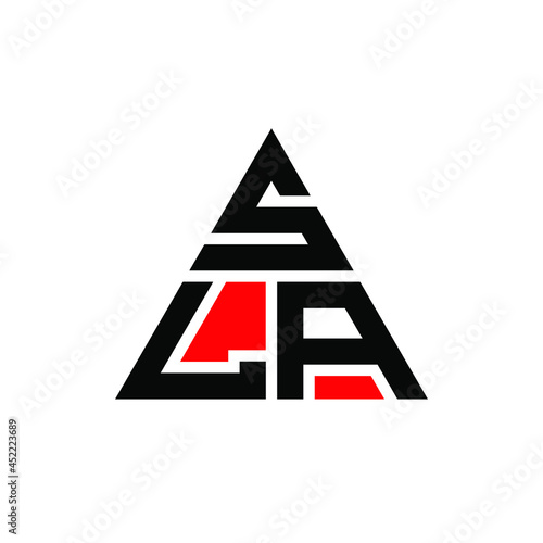 SLA triangle letter logo design with triangle shape. SLA triangle logo design monogram. SLA triangle vector logo template with red color. SLA triangular logo Simple, Elegant, and Luxurious Logo. SLA 