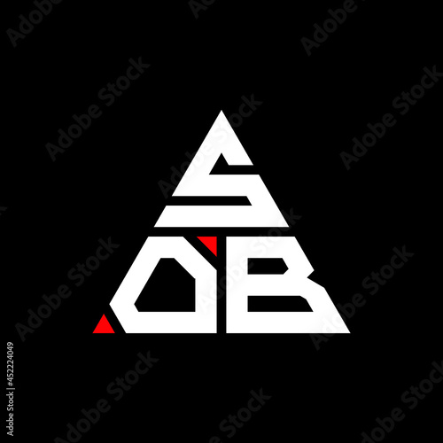 SOB triangle letter logo design with triangle shape. SOB triangle logo design monogram. SOB triangle vector logo template with red color. SOB triangular logo Simple, Elegant, and Luxurious Logo. SOB 