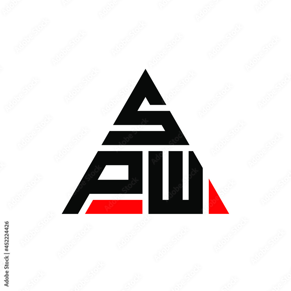 SPW triangle letter logo design with triangle shape. SPW triangle logo