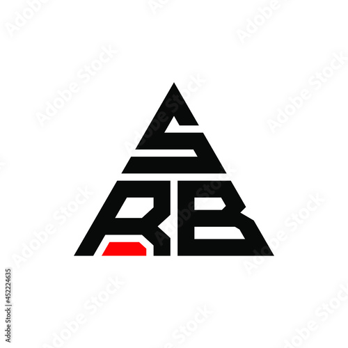 SRB triangle letter logo design with triangle shape. SRB triangle logo design monogram. SRB triangle vector logo template with red color. SRB triangular logo Simple, Elegant, and Luxurious Logo. SRB  photo