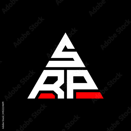 SRP triangle letter logo design with triangle shape. SRP triangle logo design monogram. SRP triangle vector logo template with red color. SRP triangular logo Simple, Elegant, and Luxurious Logo. SRP 