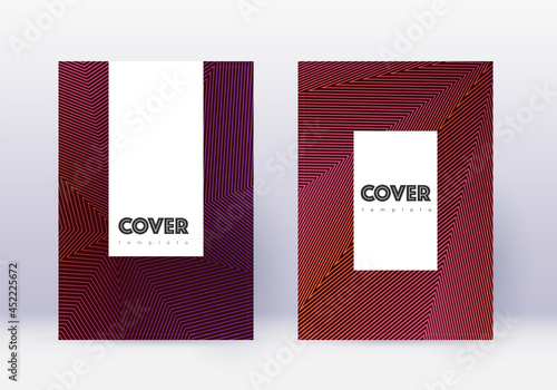 Hipster cover design template set. Violet abstract