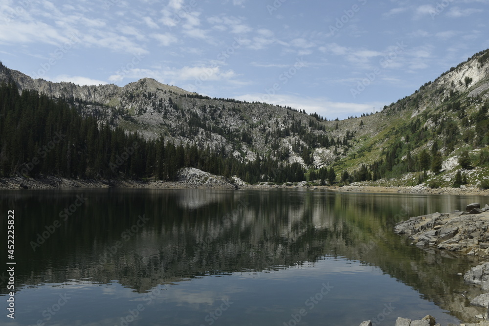 Twin Lake in Wasatch National Forest, Utah midday