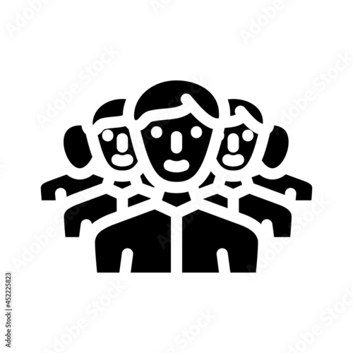 crowd people glyph icon vector. crowd people sign. isolated contour symbol black illustration