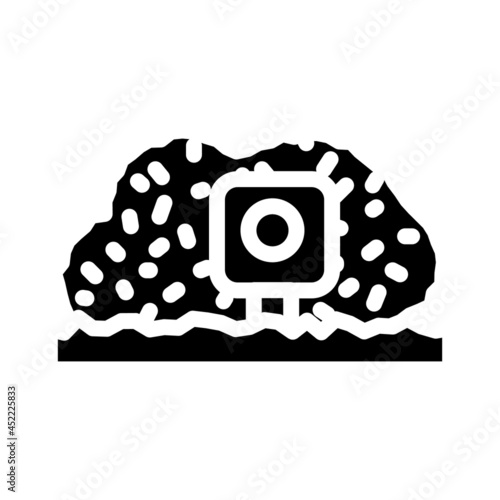 photo trap gadget glyph icon vector. photo trap gadget sign. isolated contour symbol black illustration